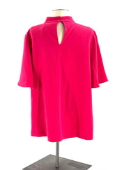 Pink Top Size 14 Short Sleeve New With Tags Button Closure Behind Neck - TheRealThreads